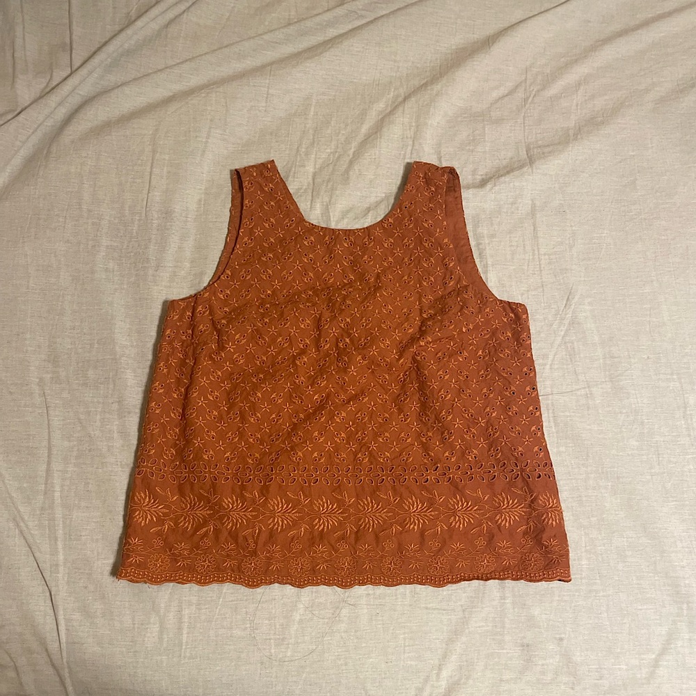 Burnt orange/brown crop top.